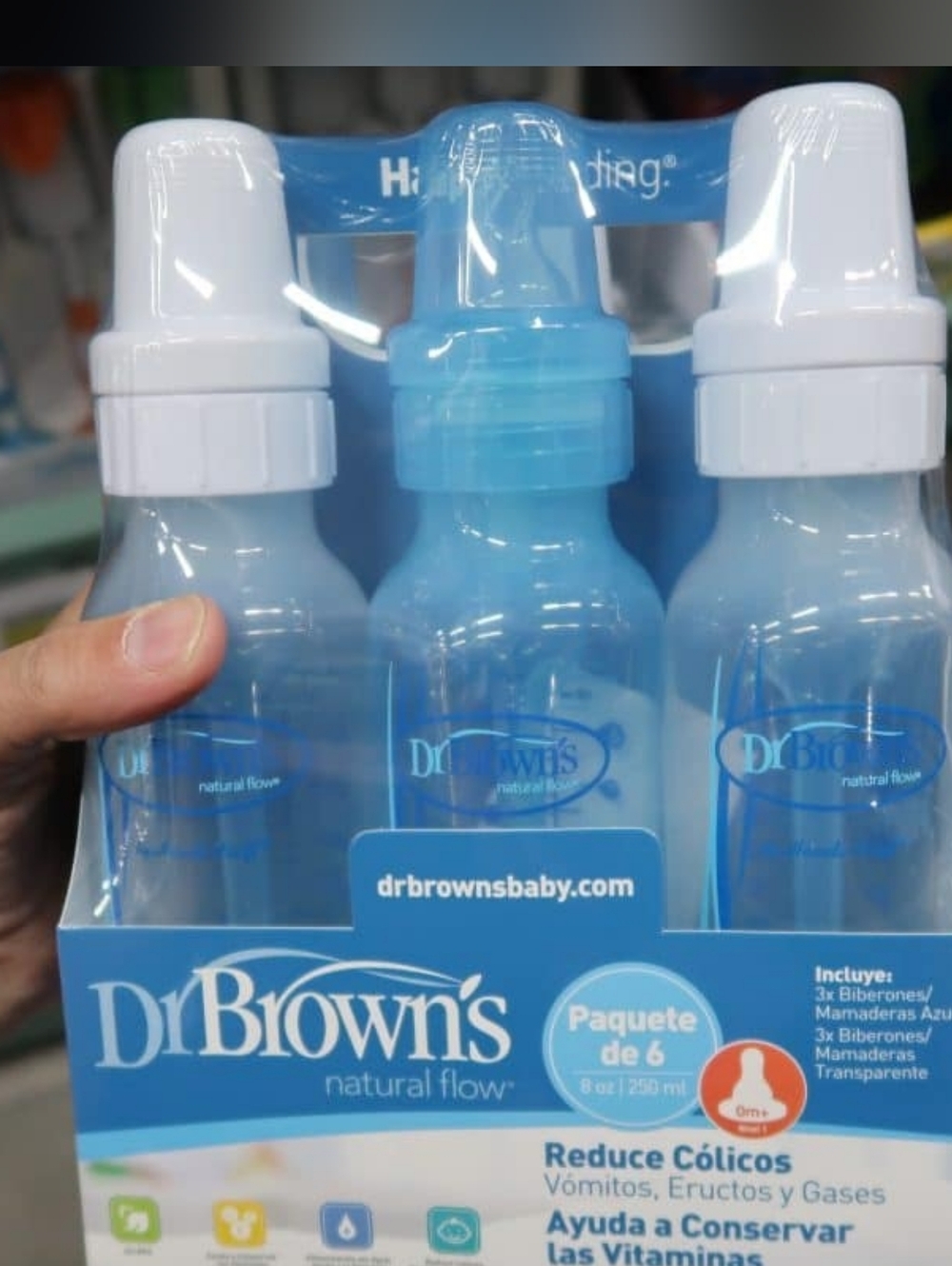 Dr. Brown's Natural Flow Blue Baby Bottles - Pack of 3